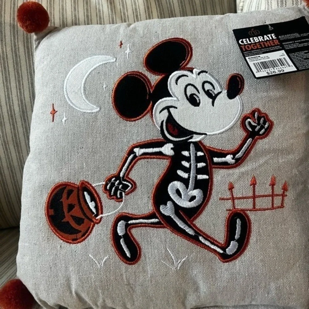 Celebrate Together Halloween Mickey and Minnie Pillows Embroidered Throw Pillows